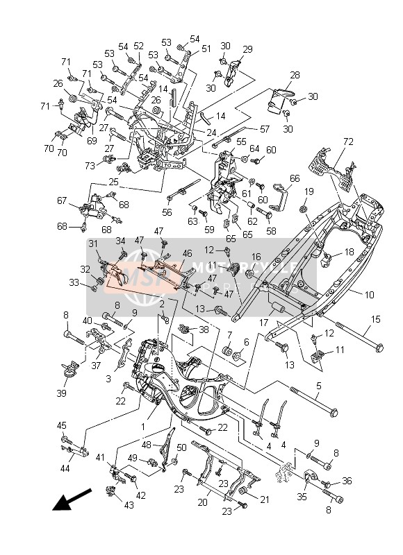 Yamaha XP500A 2015 Frame for a 2015 Yamaha XP500A